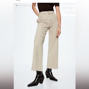 Mango culotte jeans tan cream high waist